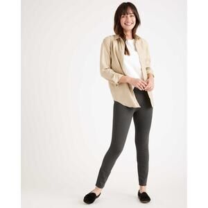 Quince Women's Charcoal Gray Ultra-Stretch Ponte Skinny Pants Size Small
